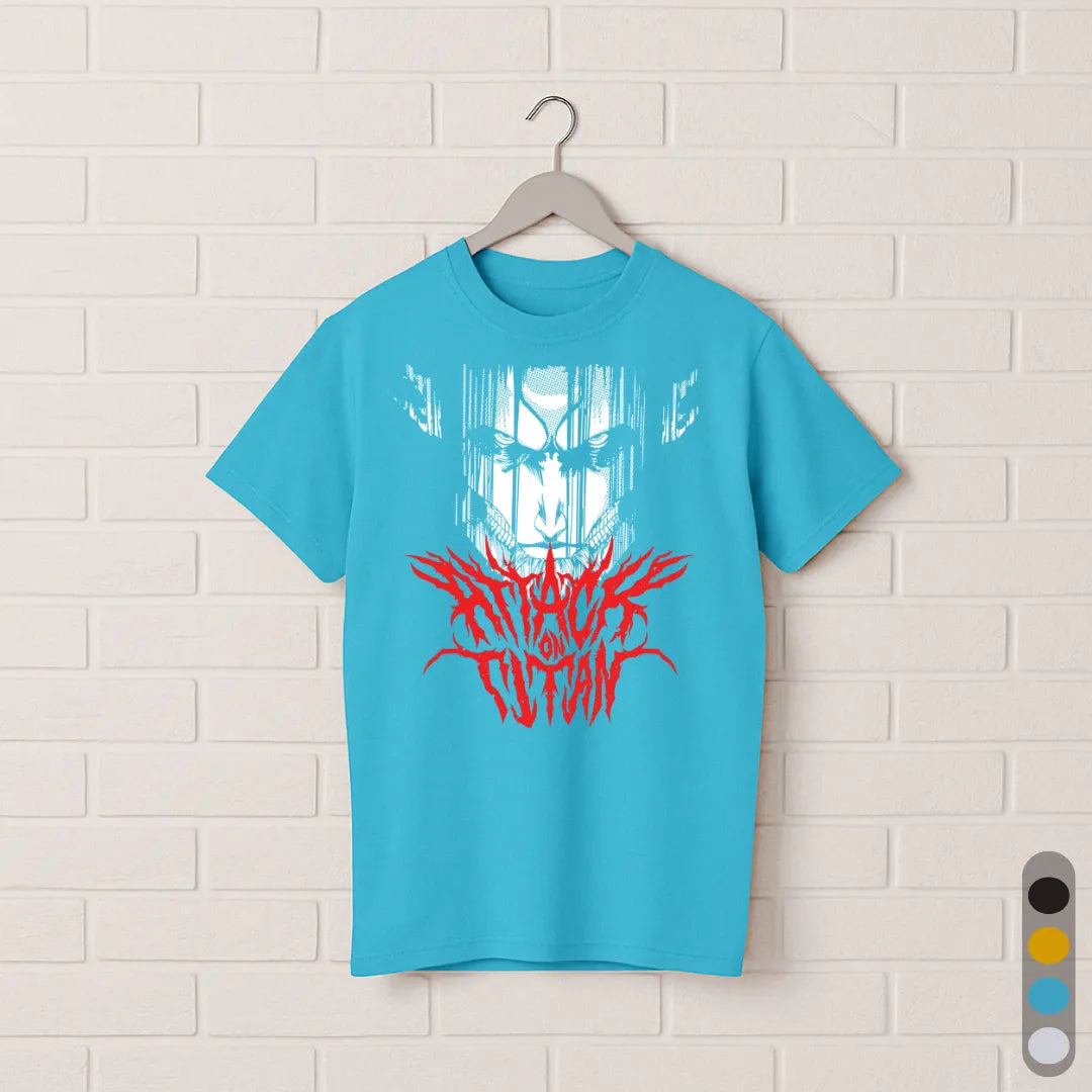 Attack on Titan Eren Yeager Metal Logo T-Shirt – Anime