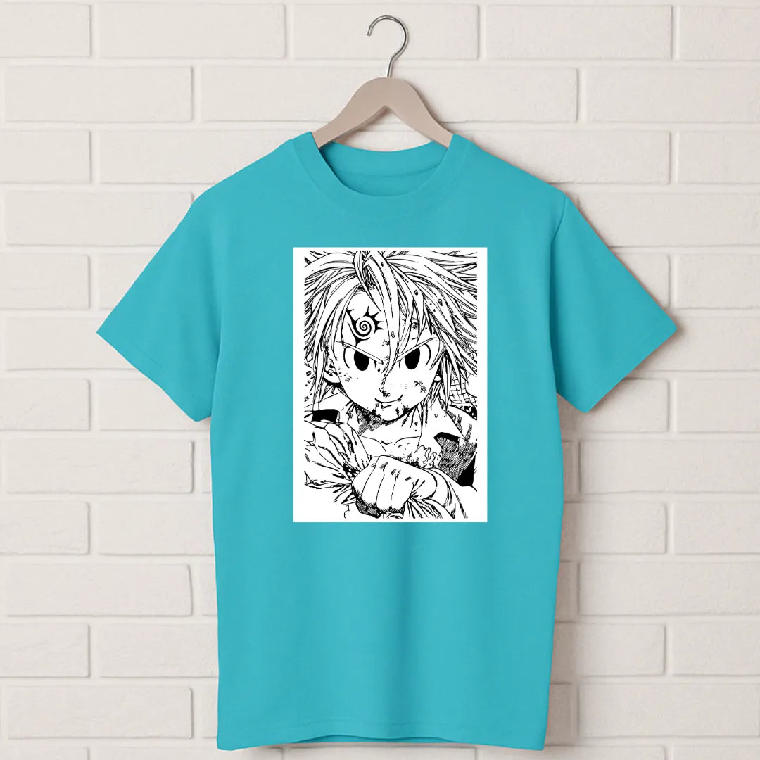 Meliodas Demon Mark T-Shirt – Seven Deadly Sins Anime Tee lightblue