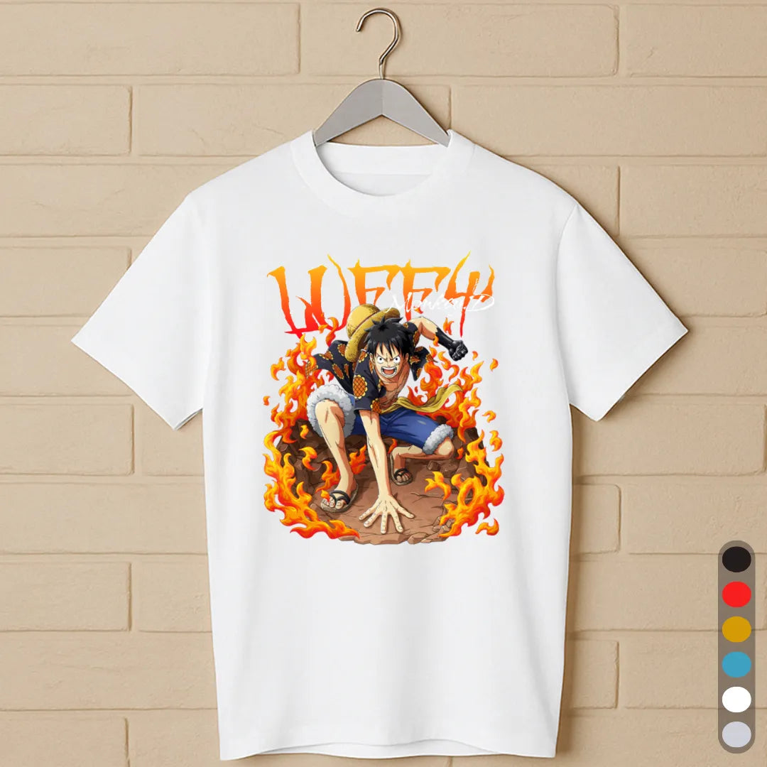 Luffy Fire T-Shirt – One Piece Gear Anime Tee