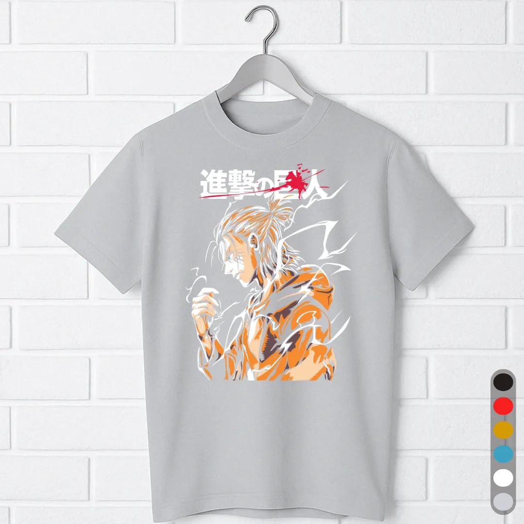 Eren Yeager Attack on Titan T-Shirt – Shingeki no Kyojin Anime Power Mode Tee