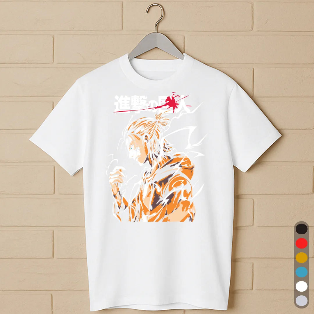 Eren Yeager Attack on Titan T-Shirt – Shingeki no Kyojin Anime Power Mode Tee