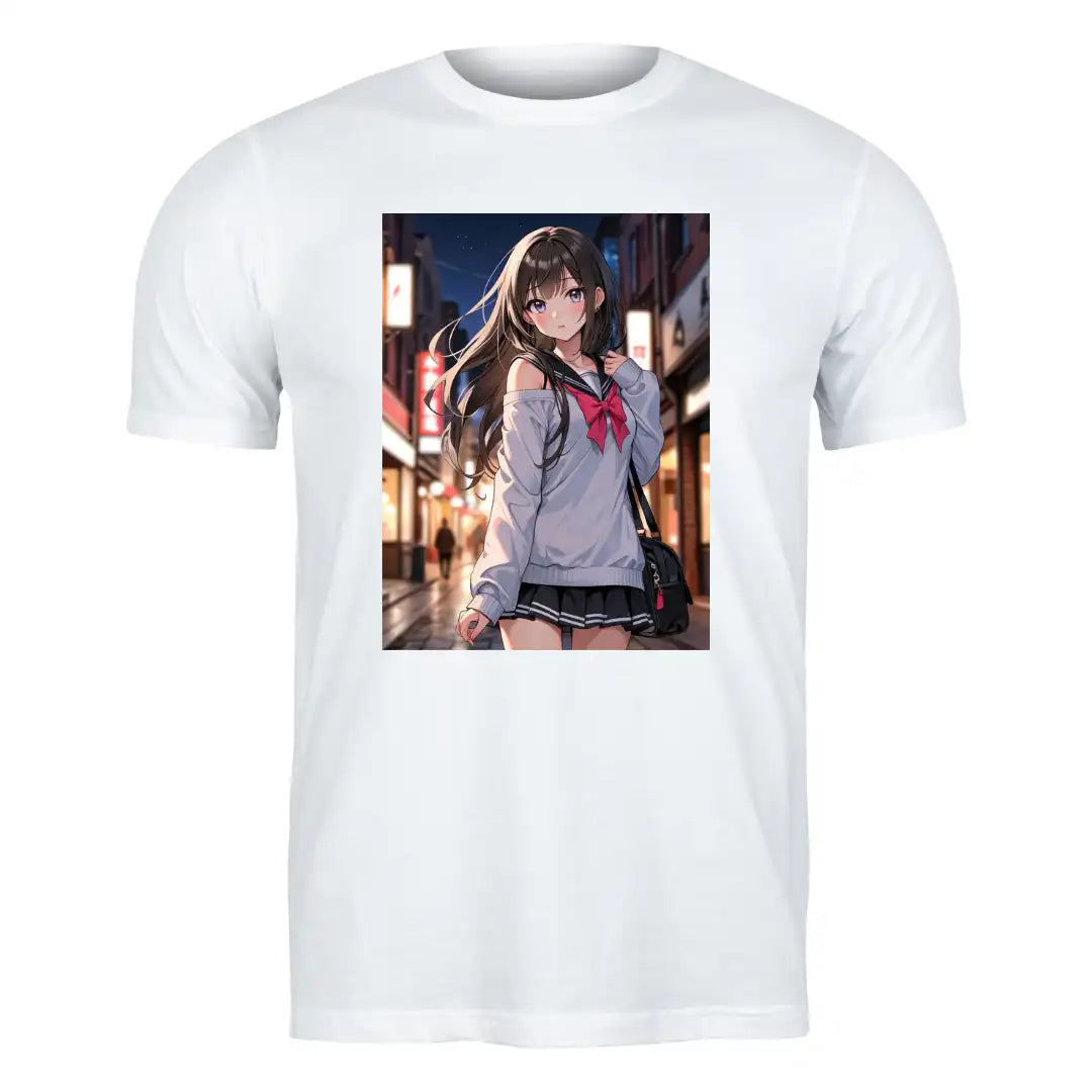 Aesthetic Anime Girl T-Shirt in White