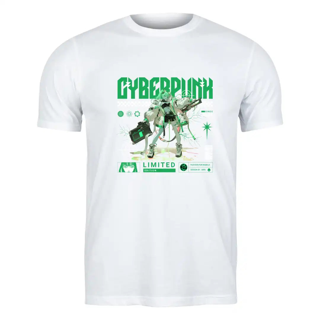 Cyberpunk Shadow Warrior T-Shirt in White