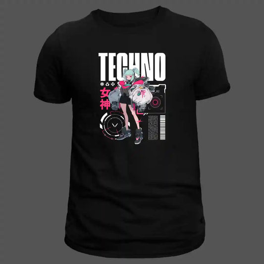 Digital Diva Anime T-Shirt in Black