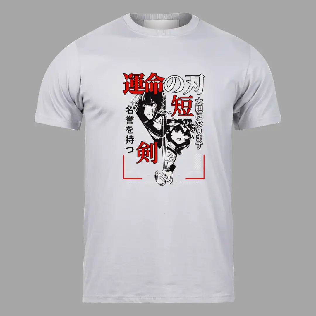 Legendary Blades Anime T-Shirt in Pastel Gray