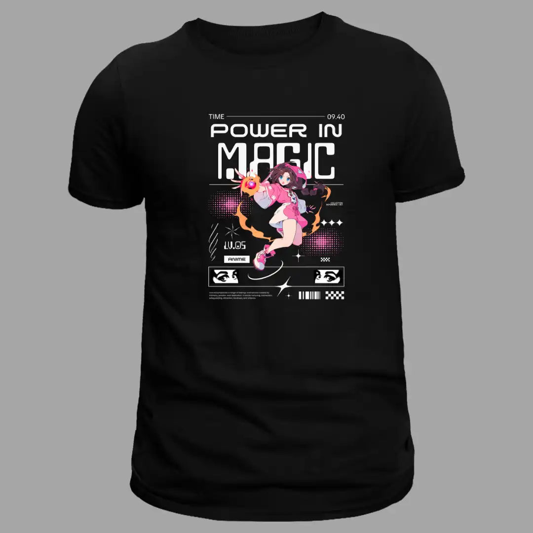 Mystic Energy Anime T-Shirt in Black