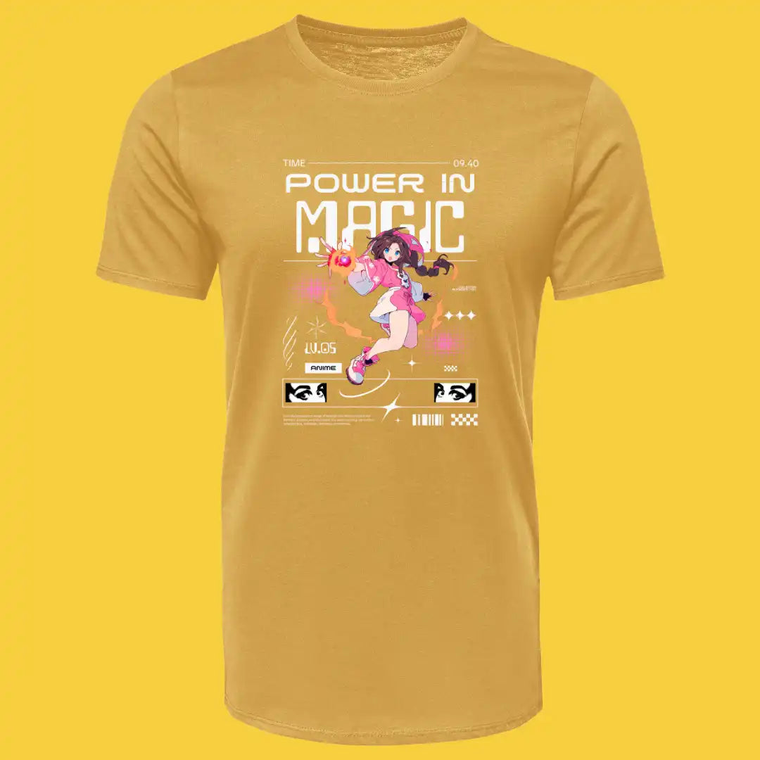 Mystic Energy Anime T-Shirt in Gold