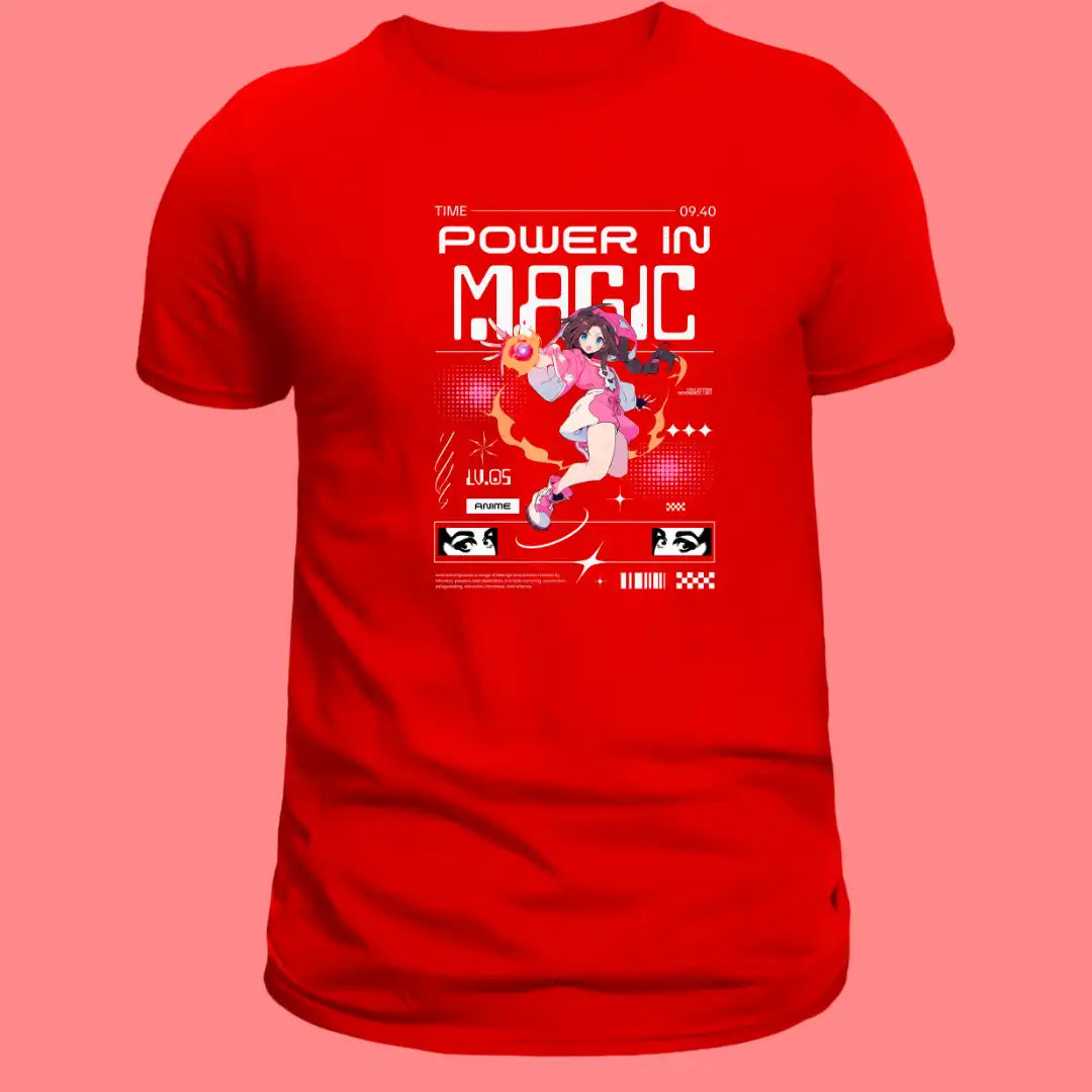 Mystic Energy Anime T-Shirt in Red