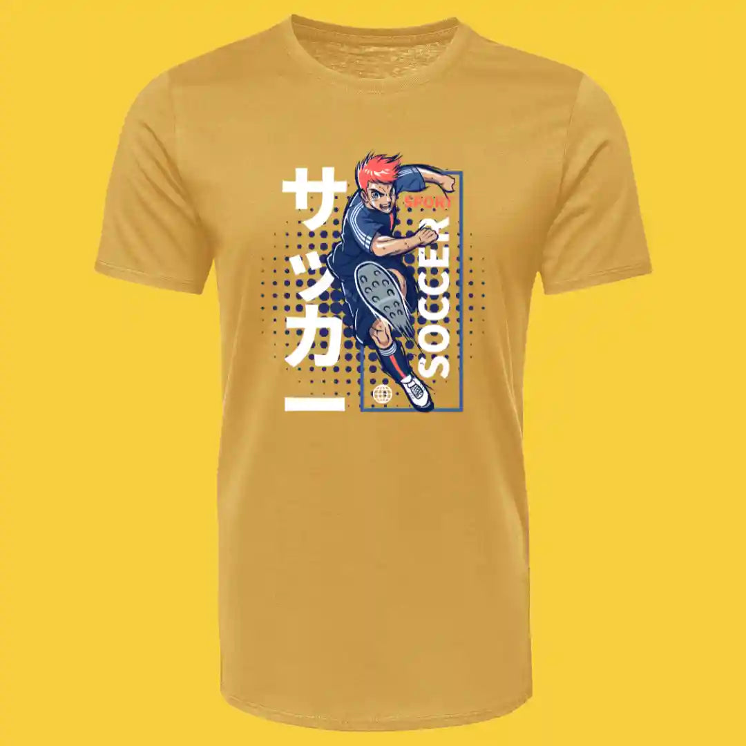 Neo Soccer Striker T-Shirt in Gold