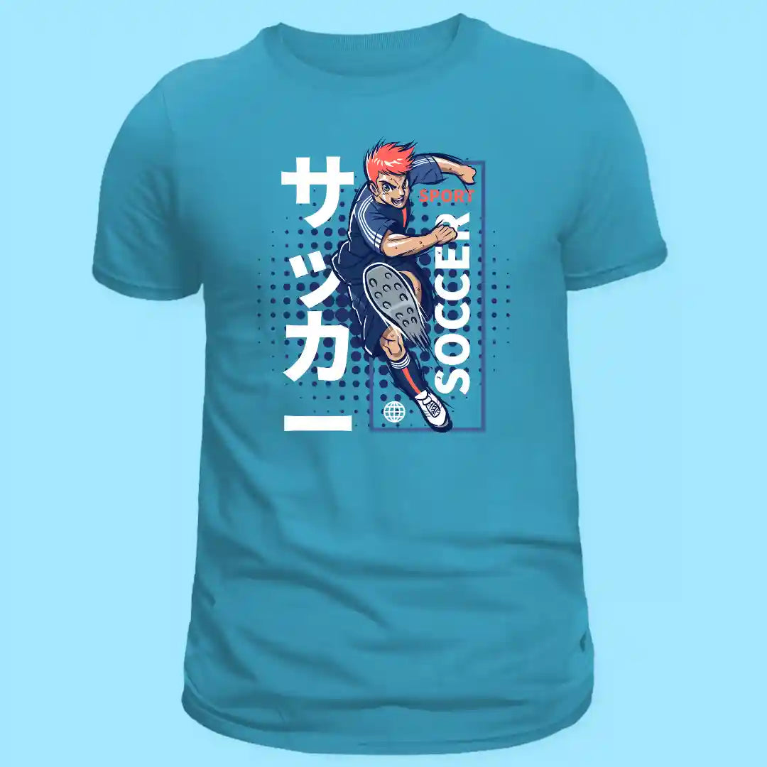 Neo Soccer Striker T-Shirt in Light Blue