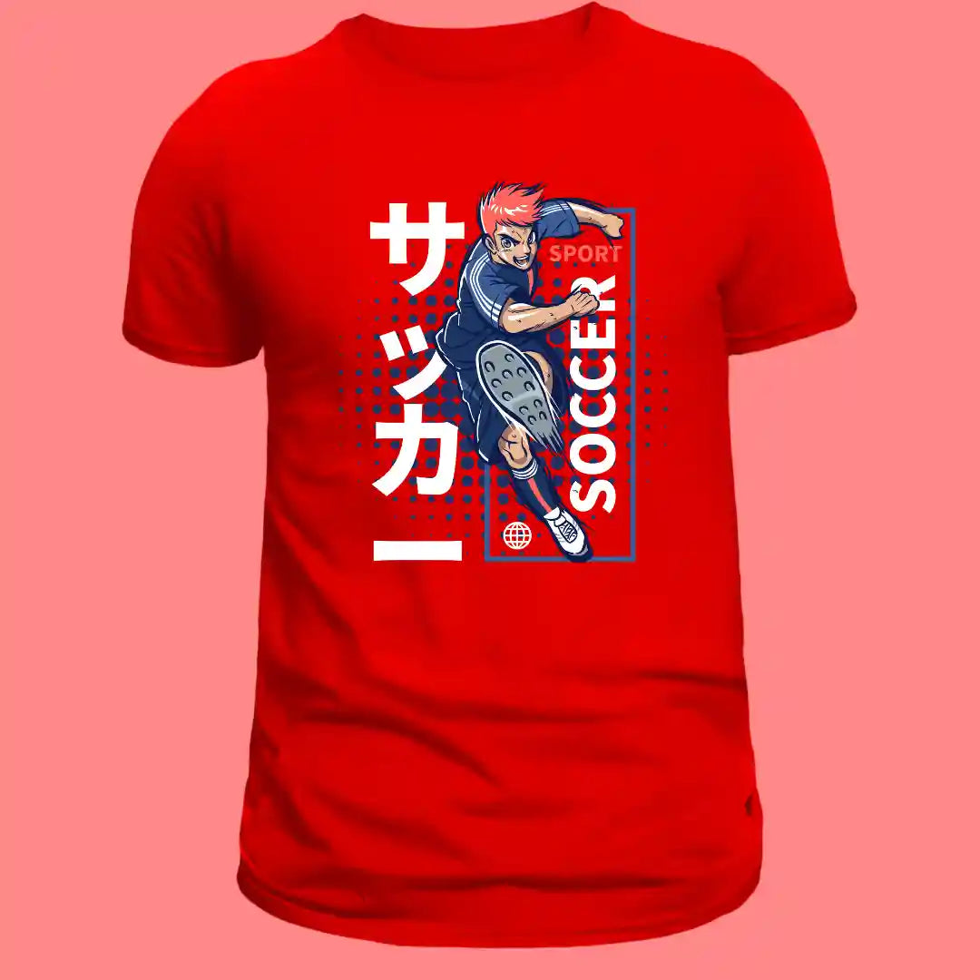 Neo Soccer Striker T-Shirt in Red