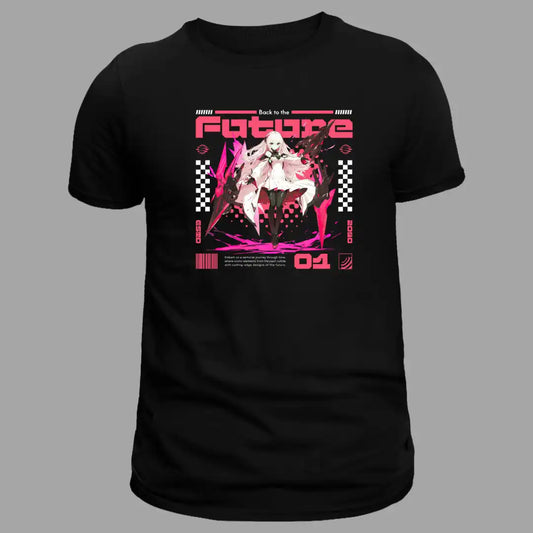 Neon Future Anime T-Shirt in Black