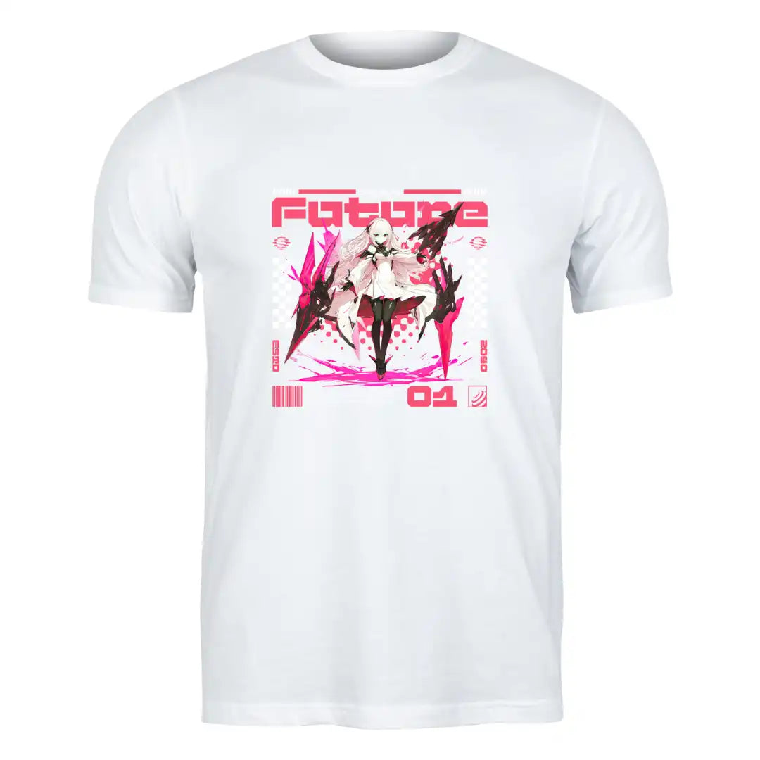 Neon Future Anime T-Shirt in White