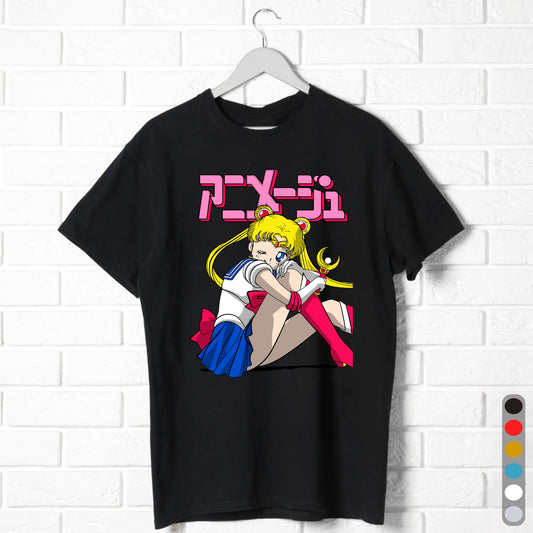 Sailor Moon Winking T-Shirt – Retro Anime Girl Japanese Manga Tee