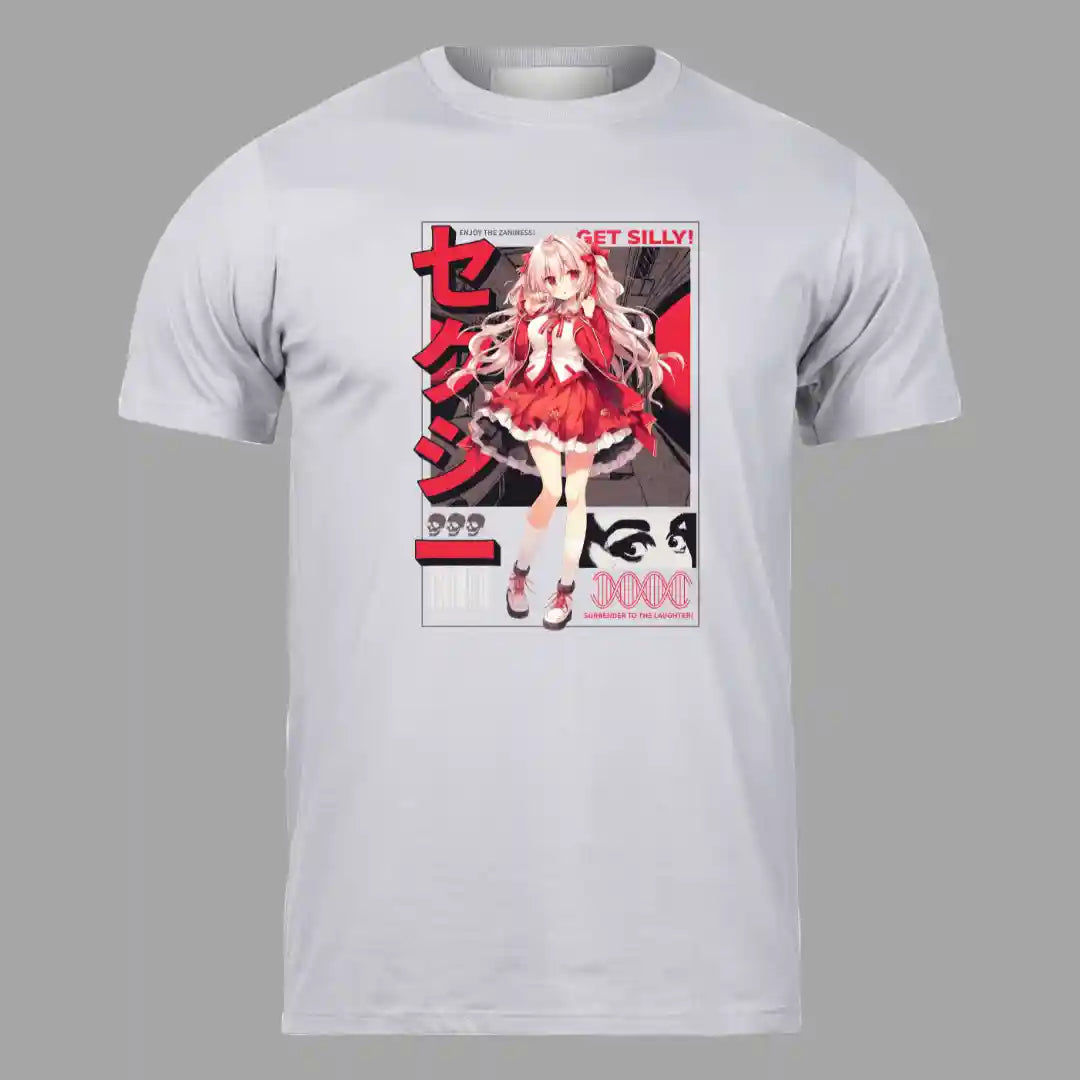 Scarlet Dream Anime T-Shirt in Pastel Gray