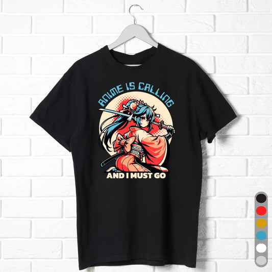 Anime Is Calling T-Shirt – Samurai Girl Graphic Tee